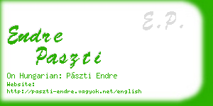endre paszti business card