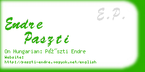 endre paszti business card